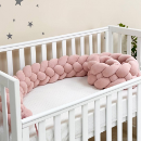 Protectie laterala patut bebe tripla roz